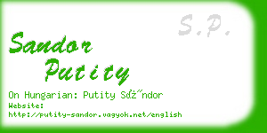 sandor putity business card